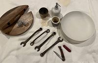 Group shot showing all 11 items in lot