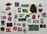 Full layout showing entire assortment of vinyl stickers