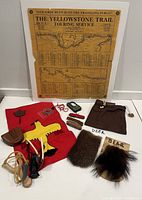 Overview of entire lot including map/poster and accessories