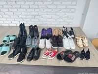 All 18 pairs laid out on table