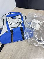 Front view of backpack with packaging
