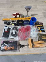 overview of all items laid out on floor