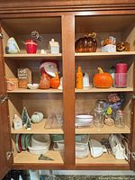 cabinet interior showing all items together on shelves