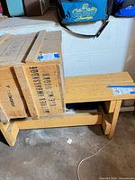 Bench and crate side by side showing overall appearance