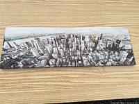 Full frontal view of the canvas showing entire skyline image