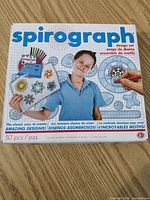 front of Spirograph box showing branding and wear