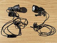 Both clamp lights with cords extended