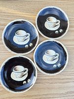 Top view four saucers showing design