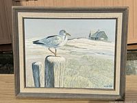 Front view of framed oil painting showing full composition and frame