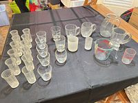 Group shot of all glassware items on table