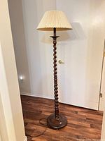 Full view of floor lamp with shade