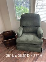 La-Z-Boy recliner beside antique wood bucket