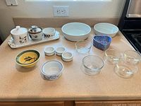 all 19 pieces arranged on countertop