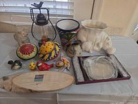 overview of all items on table