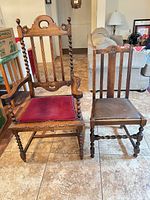 Both chairs full view for size, style and comparison