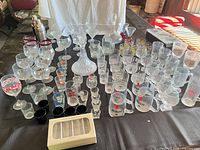 overview of all glassware laid out on table