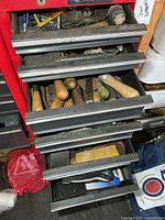 Drawer stack with chisels, files, tools