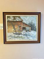 Full view of framed painting on wall