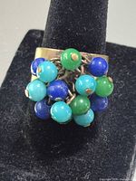 front view showing bead cluster arrangement and colors