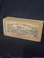 Front of wine crate showing Emilio Guglielmo graphic