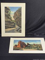Both matted prints together showing overall condition and size relation