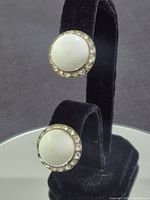 Front view showing cabochon and rhinestone halo