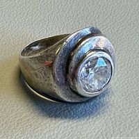 Angle view showing overall ring design and stone
