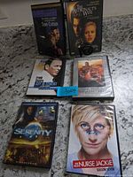 Front view of all six DVD cases