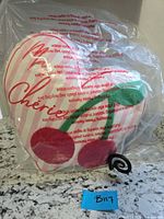 Pillow in original plastic packaging showing full design