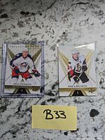 Front view of both insert cards: Jack Johnson in sleeve, Martin Jones loose