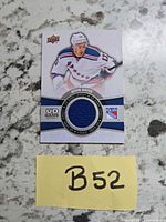 Front of Upper Deck Kevin Hayes Game Jersey card with blue swatch