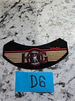 Front view of Harley-Davidson H.O.G. 2001 embroidered rocker patch