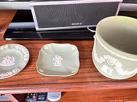 Overview of all three Wedgwood jasperware pieces