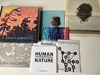 All seven items laid out showing covers