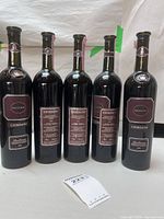 Front view of five Giordano Barbaresco bottles