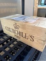 Side view of sealed Churchill's Port crate