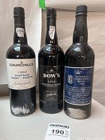 Front view of the three Port bottles with labels visible