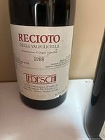 Tedeschi Recioto della Valpolicella 1988 label on bottle