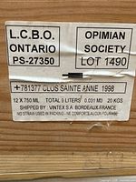 Paper label on crate with shipping and product information