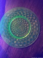 Top view of uranium glass plate showing cube pattern
