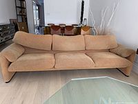 Front view of three-seat Maralunga sofa