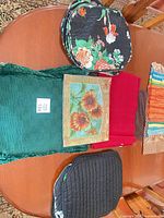 All placemats stacked showing pattern variety