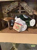 stable empty showing interior and bark roof