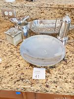 Group shot showing all serveware items together on countertop