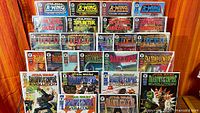Front display of multiple Star Wars comic series
