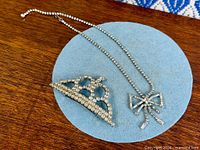 Front view of barrette and necklace