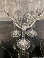 Three goblets standing to show overall form and cut pattern