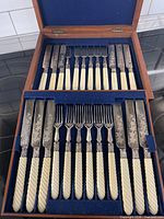 Complete set displayed in open case