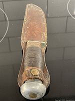 Knife in sheath top view