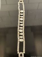 Full view of bracelet showing double row design and clasp